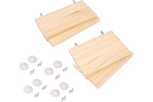 Ruimou 4 Piezas de Plataforma de Madera para Mascotas, Juguete de trampolín Rectangular Activo para Chinchilla, hámster, Loro, jerbo, Animales pequeños