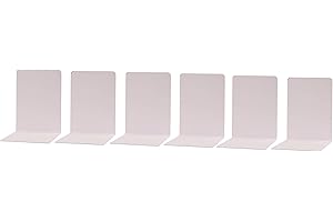 Simon Rack Sujetalibros, Sujeta Libros Estanteria Metálicos, 160x120x120, 6 Unidades, Soporte Libros, Blanco