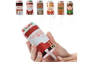 SPARKLES PARTYWARE Christmas Confetti Poppers - Pack of 6 Christmas Character Push Pop Mini Biodegradable Confetti Cannons - Fun Christmas Party Celebrations