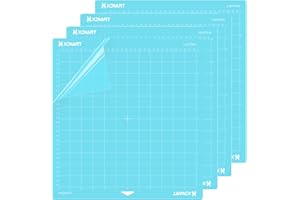 XINART Cutting Mat 30.5cmX30.5cm for Cricut Mat Replacement, Compatible with Cricut Maker 3/Maker/Explore Air 2/Air One/Explore 3 Cutting Mats Accessories 4 Pack Blue LightGrips Adhesive 12"X12"
