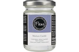 FLEUR DESIGNER'S PAINT | Medium per Effetto Crackle, 130 ml, Trasparente, Base Acqua, Per ottenere Oggetti e Superfici con effetto Screpolato ed Antico, Adatto su Qualsiasi Materiale.