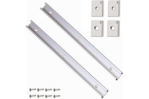 OPALTOOL 2 szt. 400 mm T Track Mitra Track Jig Fixture Gniazdo ze śrubami samogwintującymi i 2 szt. M8 T-Track Nakrętka przesuwna 2 szt. M6 T-Track Nakrętka przesuwna do obróbki drewna