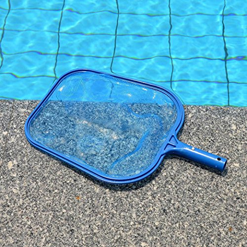 Keepwin Poolkescher Laubkescher Flachkescher mit stabilem Rahmen, Blatt Rechen Mesh Rahmen Netz Skimmer Reiniger Schwimmen Schwimmbad Spa Werkzeug (Blau) - 3