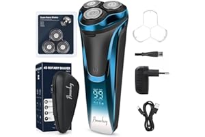 ‎AMURHEY Rasierer Herren Elektrisch mit 3er Ersatzköpfe&1 Ladegerät&Reiseetui, Snapbuy Rasierapparat Nass- und Trockenrasierer IPX7, Elektrorasierer mit Präzisionstrimmer Bartschneider, 99 Min Laufzeit