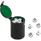 Würfelbecher-Set Aus Kunstleder Mit Filzfutter – Inkl. 5 Würfel – Leise & Stabil – Für Farkle, Yahtzee, Liar's Dice