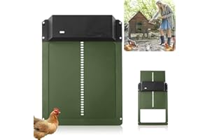 AVCXEC Porta Automatica per Pollaio, Automatico per Pollai con Sensore di Luce Impermeabile Porta del Pollaio a Induzione per la Coltivazione di Polli Funzionamento a Batteria, Verde