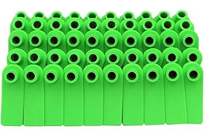 FARM & RANCH Lot de 100 éTiquettes D'Oreille Vierges en Plastique pour Animaux de la Ferme, éTiquettes D'Identification pour Vache, Bovins, Moutons, ChèVres et Porcs