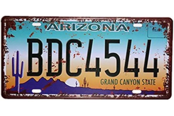 Eureya - Plaque d'immatriculation de voiture - Décoration murale vintage pour maison, café, bar, pub, restaurant, exposition - 15,2 x 30,5 cm, Métal, Arizona Bdc4544, 6"x12"