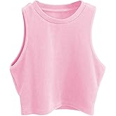 Toochki Women’s Ribbed Crop Tank Top | Stretchy Sleeveless Round Neck Fitted Top for Casual