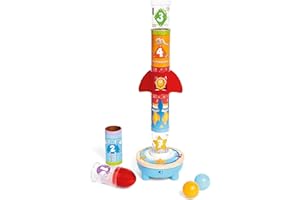 Hape Rocket Stacker Toy Air-Powered Ball Launcher Playset for Toddlers with Fan, 24 Months and Up, Black