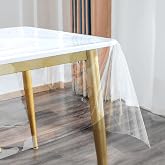 Transparent PVC Tablecloth 140 x 220 cm Rectangular Table | Table Protector, Transparent, Easy to Clean, Waterproof, Can Be C