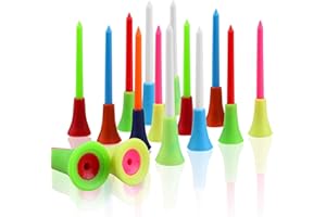 Crestgolf Durable Golf Coussin en Caoutchouc Long Top Tees Multi Color Plastic Golf Tees Professional Random Color Golf Practising for Golfer, Pack of 50pcs