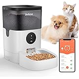 Balimo Automatische voederdispenser voor katten en honden, 4 liter, 2,4 g, wifi, met geluidsopnamefunctie, timer en verwijder