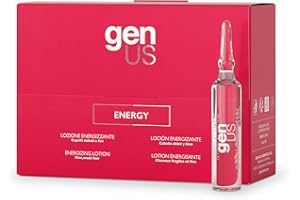 GENUS Loción energizante - Fortalece el cabello fino y débil con extracto de chile y proteínas de trigo, promueve el crecimiento, reduce la rotura, purifica el cuero cabelludo - 12 unidades