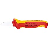KNIPEX Cable knife in blister two-component insulated handle, according to VDE standard 190 mm, 98 52 SB
