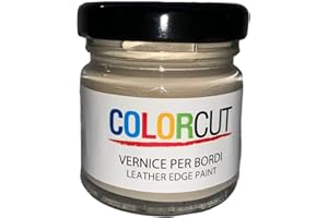 MG LAVORAZIONE ARTIGIANALE PELLE E CUOIO Tintura per bordi"Color cut" 30 ml - Tintura per rifiniture bordi ed orli in pelle e cuoio, Colore n. 12: Stone