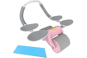 Womamny Automatische Rebound Bauchrolle, Wheels Roller mit 4 Ellenbogenstütze & Telefonhalter, Bauchrad für Domestic Bauchtrainer, Stabilen Doppelrädern Bauchtrainingsgeräte für Anfänger-Kerntraining