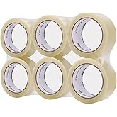 Amazon Basics Cinta de embalaje, 48 mm x 66 m, 0.046mm de grosor, Tranparente (6 rollos)