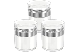 Jubaopen 3 Stück 50ml Creme Pumpspender Leer Lotion Pumpflasche Nachfüllbar Pump Behälter Kunststoff Lotion Behälter Reise Spenderflasche Vakuum Kosmetikbehälter für Reisen