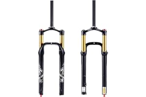 BUCKLOS 【US Stock】 26 inch MTB Air Fork Snow Fat Mountain Bike Fork Travel 120MM, Rebound Adjustment Bicycle Front Forks for 4.0" Tire Disc Brake, fit Mountain/Snow/Beach Bikes