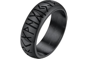 Supcare Anillo Giratorio Mujer Anillo Hombre Alfabetos Runas Vikingas Anillos de Dedo Hip Hop Pop Hombre Acero Inoxidable 316L Caja de Regalo para Cumpleaños San Valentín
