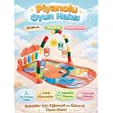 BabyLondy Dinozorlu G&uuml;neşli Piyanolu Bebek Oyun Halısı, Eğitici Oyuncak, Pembe