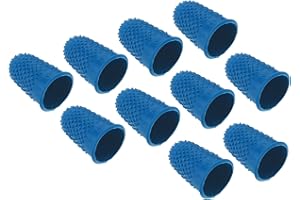 PATIKIL 0.71" 20Pack Gummi Fingerspitze Silikon Daumen Fingerkuppen Schutz Abdeckungen Schutzpolster Fingerhut Griffe für Büro Zählen Nähen Mittel Größe Blau