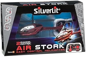FLYBOTIC by Silverlit - Air Stork 18 cm - Hélicoptère d'Interieur Radiocommandé - Jouet Volant 2 Canaux Infrarouge - 2 Couleurs Disponibles