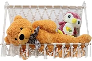 GENEVIEVE Kuscheltier Aufbewahrung Hängematte Spielzeug Aufbewahrung Netz Hängend Plüschtier Organizer Kinderzimmer Stofftier Aufbewahrung für Kuscheltiere Teddys für Schlafzimmer