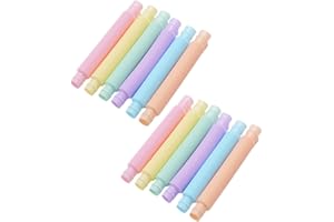 GNHG Mini Tubos Pop Juguetes Sensoriales - 12 piezas Tubo Pop Tubo Elástico - Juguete Educativo Infantil Interesante Herramientas Sensoriales Elásticas para adultos y niños（6 colores）