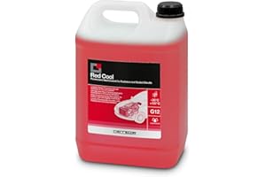 ERRECOM Red Cool, Rote Konzentrierte Fluoreszierende Kühlerflüssigkeit, G12-Frostschutzmittel mit Oat-Inhibitorpaket auf organischer Basis, 5 Liter