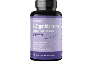 L-Ergothioneine Kapslar 60 stycken 30mg Kosttillskott för Friskt Åldrande, Immunförsvar, Hjärthälsa, Hjärnhälsa och Leverhälsa