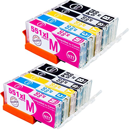 Set 10x Tintenpatrone XL für Canon PGI-550XL & CLI-551XL Canon Pixma IP 7250 IP 8750 IX 6850 MG 5450 MG 5550 MG 6350 MG 6450 MG 7150 MX 725 MX 925