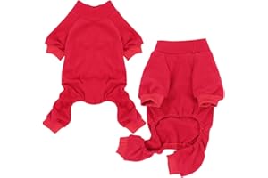 HuaLiSiJi Dog Pyjamas Cotton Pyjamas for Dogs, Elastic and Take off Suitable for Small and Medium Dogs (Red, XXL)