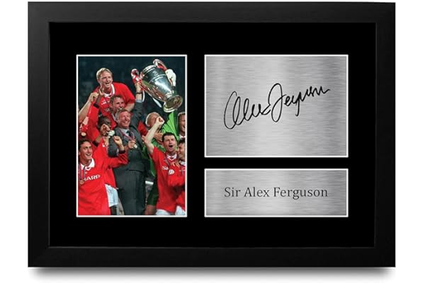 HWC Trading FR A4 Sir Alex Ferguson Cadeaux imprimés photo autographe signée pour les fans de football et les supporters - A4 Encadré