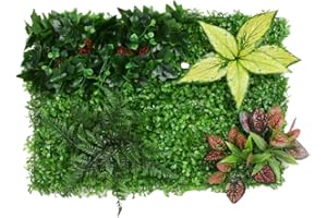EHOTER Künstliche Hecken, Paneele, Garten, Sichtschutz, 60 x 40 cm, Premium-künstliche Wandpaneele, Garten, Sichtschutz, Kunstpflanzen, Wandhintergrund für Haus, Hinterhof, Dekoration (D)