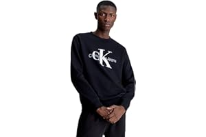 CALVIN KLEIN JEANS Calvin Klein Uomo Felpa Core Monologo senza Cappuccio, Nero (Ck Black), L