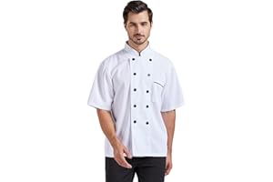 Nanxson Unisex Chef Jacket,Chef Coat,Hotel/Kitchen Long Short Sleeved Uniform for Men and Women CFM0001