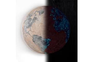 YS-Art Abstrakt Fluoreszierendes leuchtendes Acryl 3D Gemälde auf runder Leinwand Silberner Planet handgemalt modern Wohndekor Kinder Bild echte Kunst 60 cm