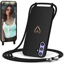 YAMCCCSE Custodia per Cellulare Girocollo per Huawei P9 Lite Tracolla - Collana/Necklace Cordoncino,Practical Stylish Silicone TPU Flessibile Antiurto Protettivo Cover, Nero