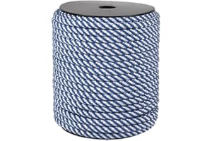 Cofan 08101037A Cuerda Trenzada helicoidal, Blanco y Azul, 14 mm x 50 m