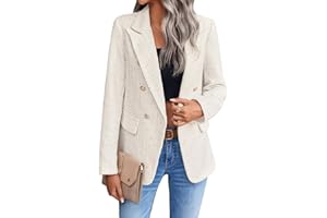 FM2018XSL Vestes en tweed pour femme, veste ouverte sur le devant, plaid en tweed sude, veste décontractée à manches longues, blazer avec poches, manteau élégant