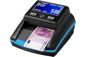 Detector de Billetes Falsos de Mano, STANEW Batería Recargable del Contador de Divisas Incluida,Detector profesional anti-falsificación, detector de billetes de banco, LCD, diseño negro y Azul