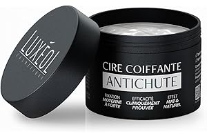 Luxéol - Cire Coiffante Antichute - Réduit La Chute De Cheveux de 33%* - Fixation Moyenne À Forte - 96% Ingrédients Origine Naturelle - Effet Mat & Naturel - Sans Silicones - Fabriqué En France - 50ml