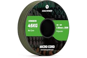 Kamu Synber Micro Corda 1.18mm Paracord Cordino 30m Bobina per Artigianato, Braccialetti, Portachiavi | Supporto 45kg | Verde Militare