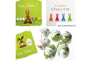 ‎KAMACA KAMACA 6er Set Magische Baumwolle Zaubertuch in Form eines Ei für Kinder Zauberhandtuch Mitgebsel Geschenkidee Kindergeburtstag Geschenk Ostern (6er Set Ostereier)