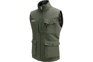 MeiLayM Herren Outdoor Weste mit Vielen Taschen Ärmellose Anglerweste Leicht Atmungsaktiv Ärmellose Jacke Jagd Fotografie Camping Sommer Multifunktionsweste Nylon Angeln Weste