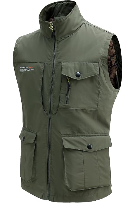Gilet Multitasca Uomo Casual Cargo – Giacca Da Pesca E Safari – Colori Militari - Foto 4