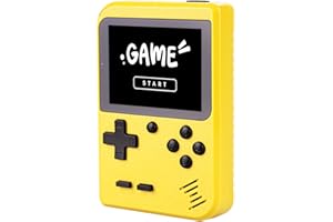 FIOTASY Kid Handheld Mini Games Console with 400 Classic Games, 2.8” Screen, 1020mAh Battery, Portable Video Game Console, Mini Handheld Game for Boy Girl, Christmas Birthday Gift for Children (Yellow)
