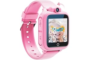 Awatty Smartwatch Kinder, Spielzeug 3 4 5 6 7 8 9 10 11 12 Jahre, 14 Spiele, Kinderuhr Geschenke für Mädchen und Jungen (Rosa)